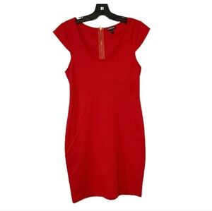 Express Round Neckline Red Dress